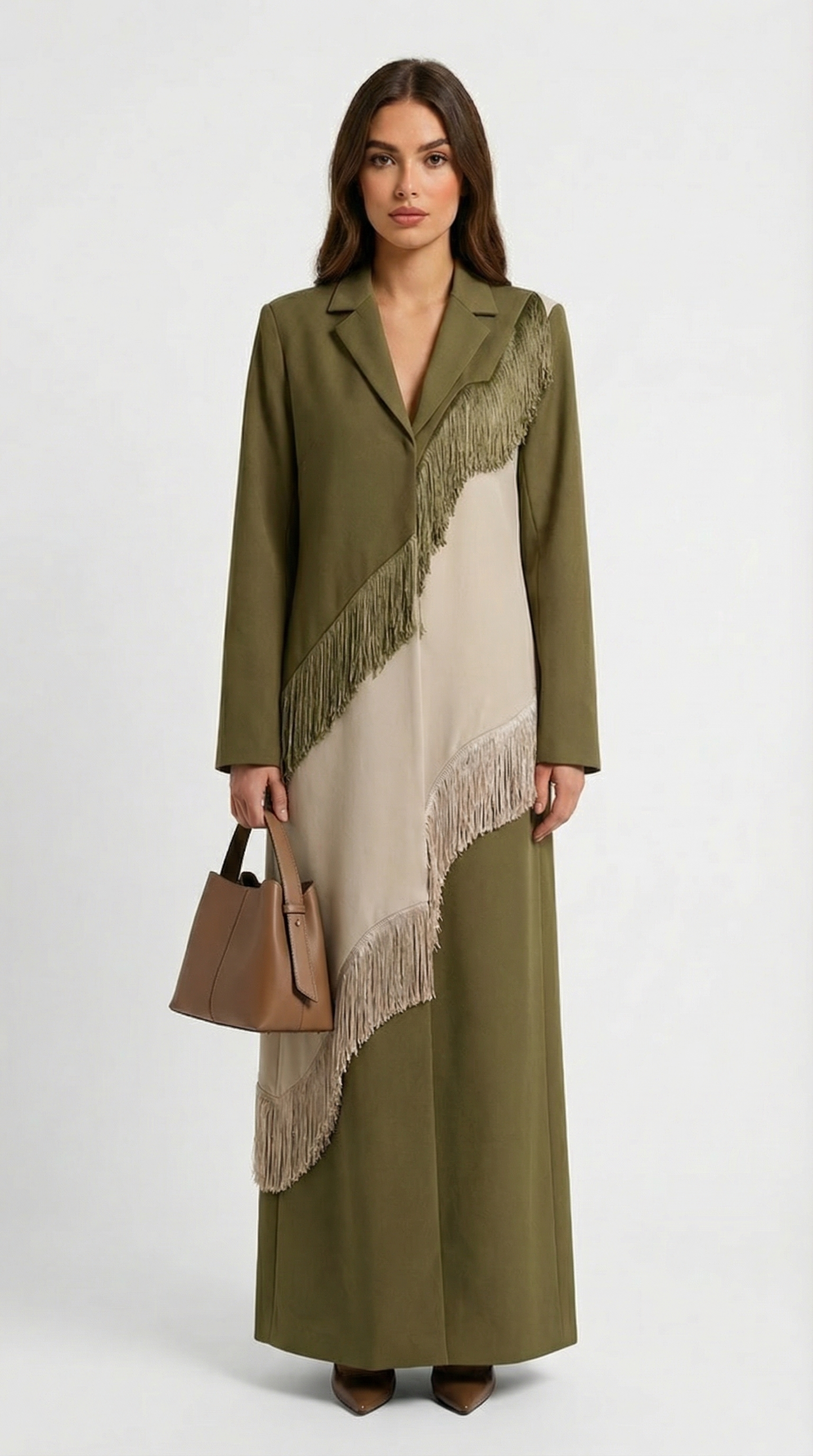 Cascadia - Structured Woven Fluid Fringe Coat