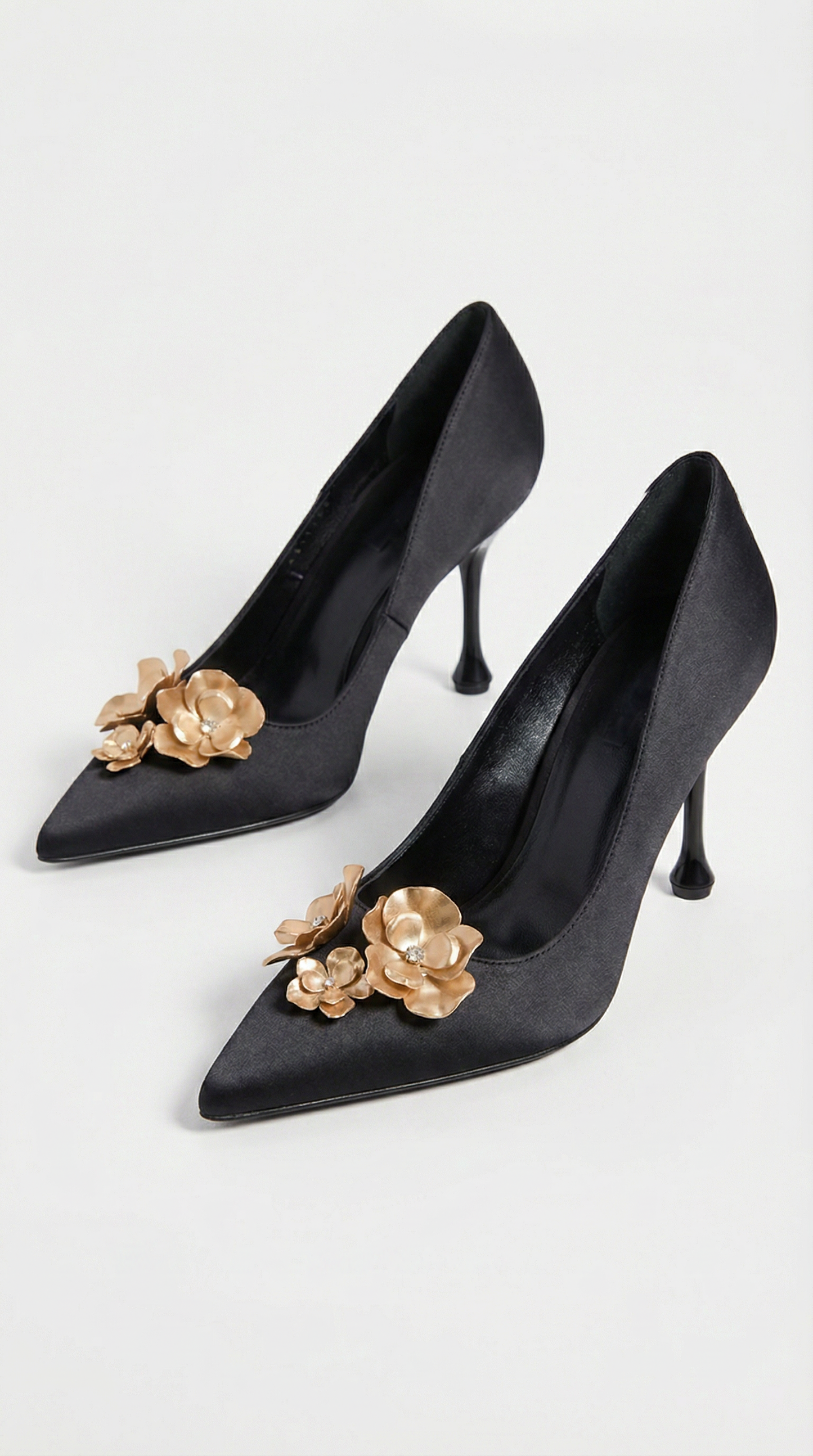 Alessa - 3D Floral-Embellished Satin Stiletto