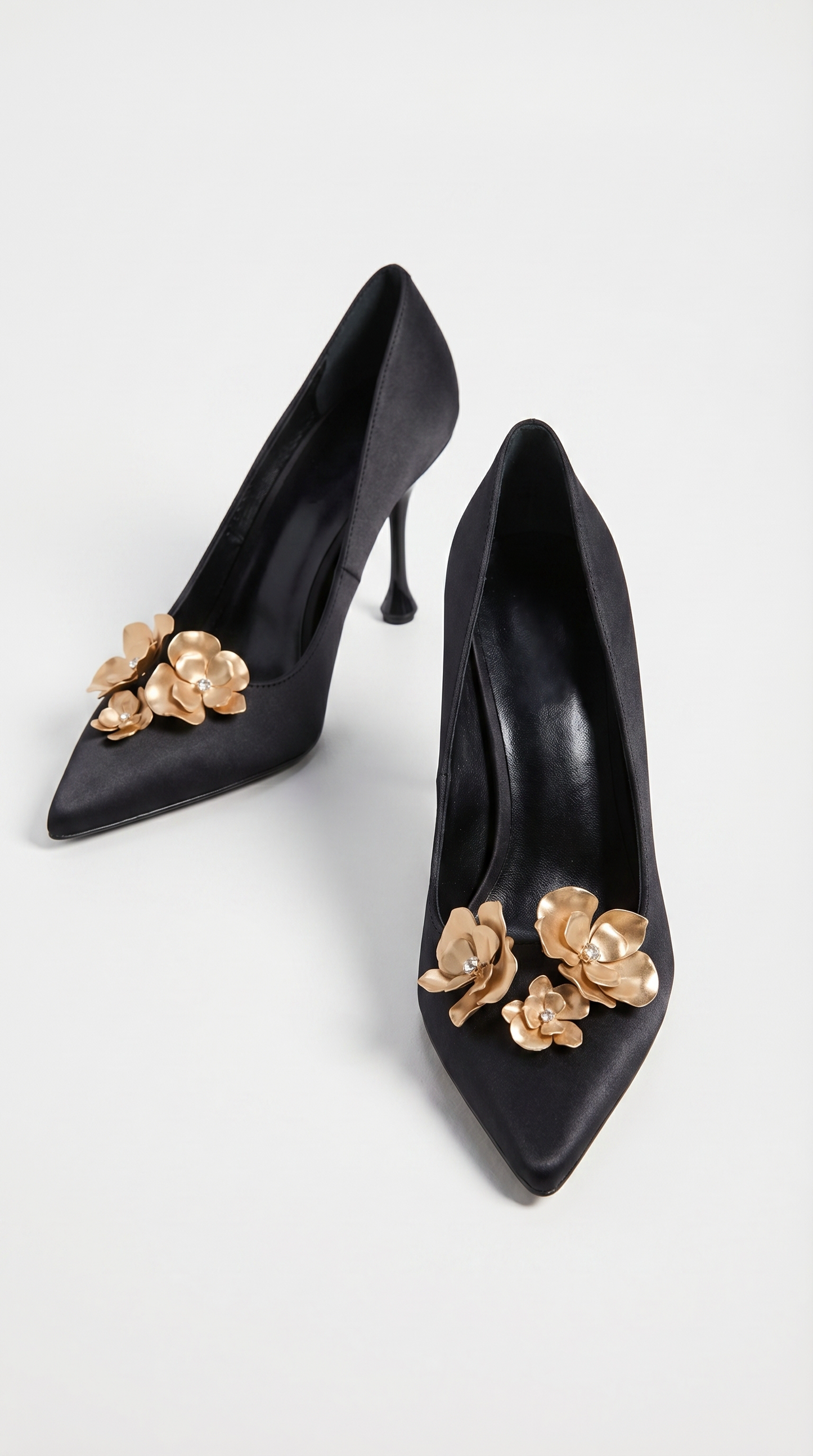 Alessa - 3D Floral-Embellished Satin Stiletto