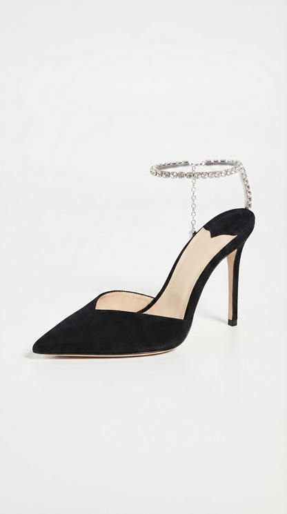 Kristine - Crystal-Chandelier Ankle-Strap Stiletto