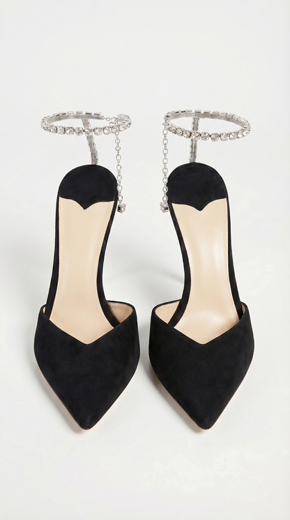 Kristine - Crystal-Chandelier Ankle-Strap Stiletto