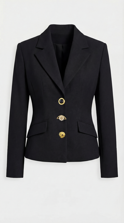 Nola - Slimming Spliced Laced-Up Blazer