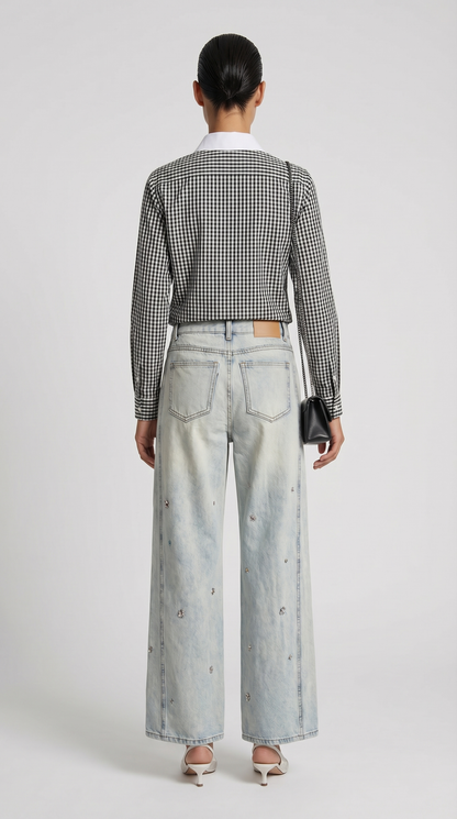 Delo - Crystal-Embellished Gingham Cotton Shirt