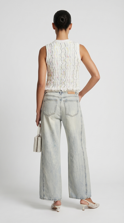 Dana - Crystal-Embellished Wide-Leg Jeans