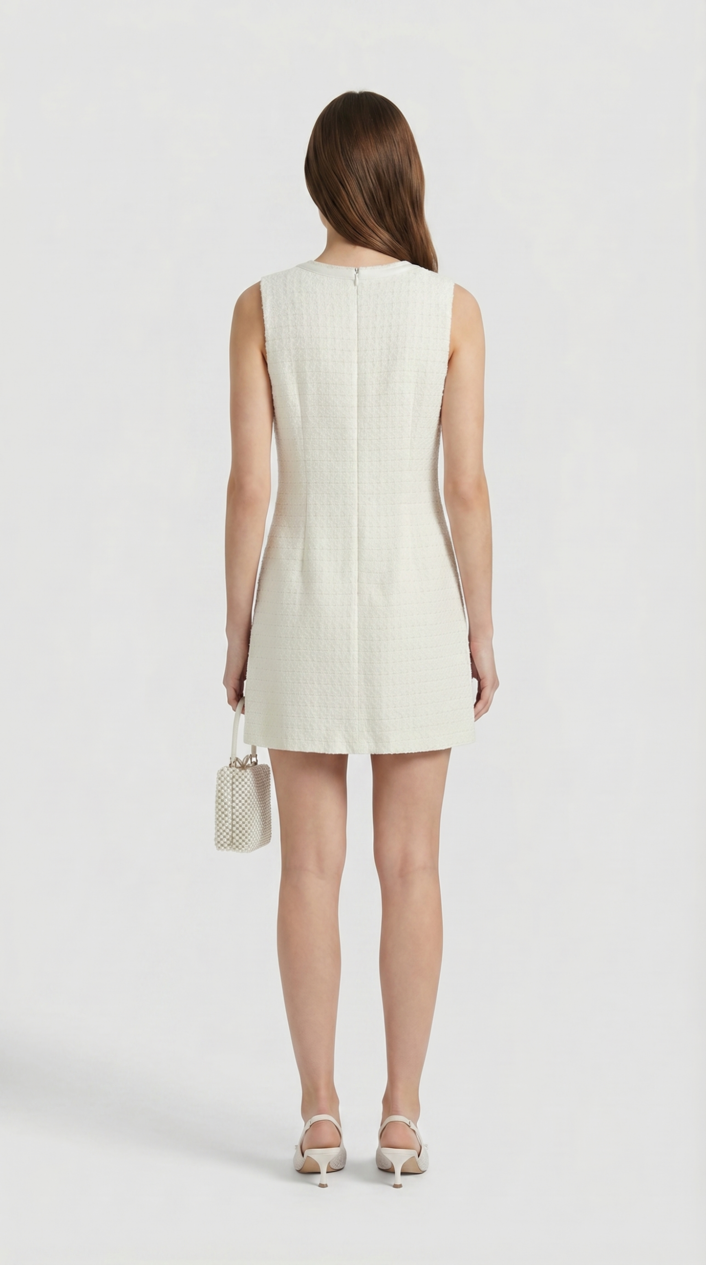 Reta - Triple Bow Crystal-Embellished Tweed Dress