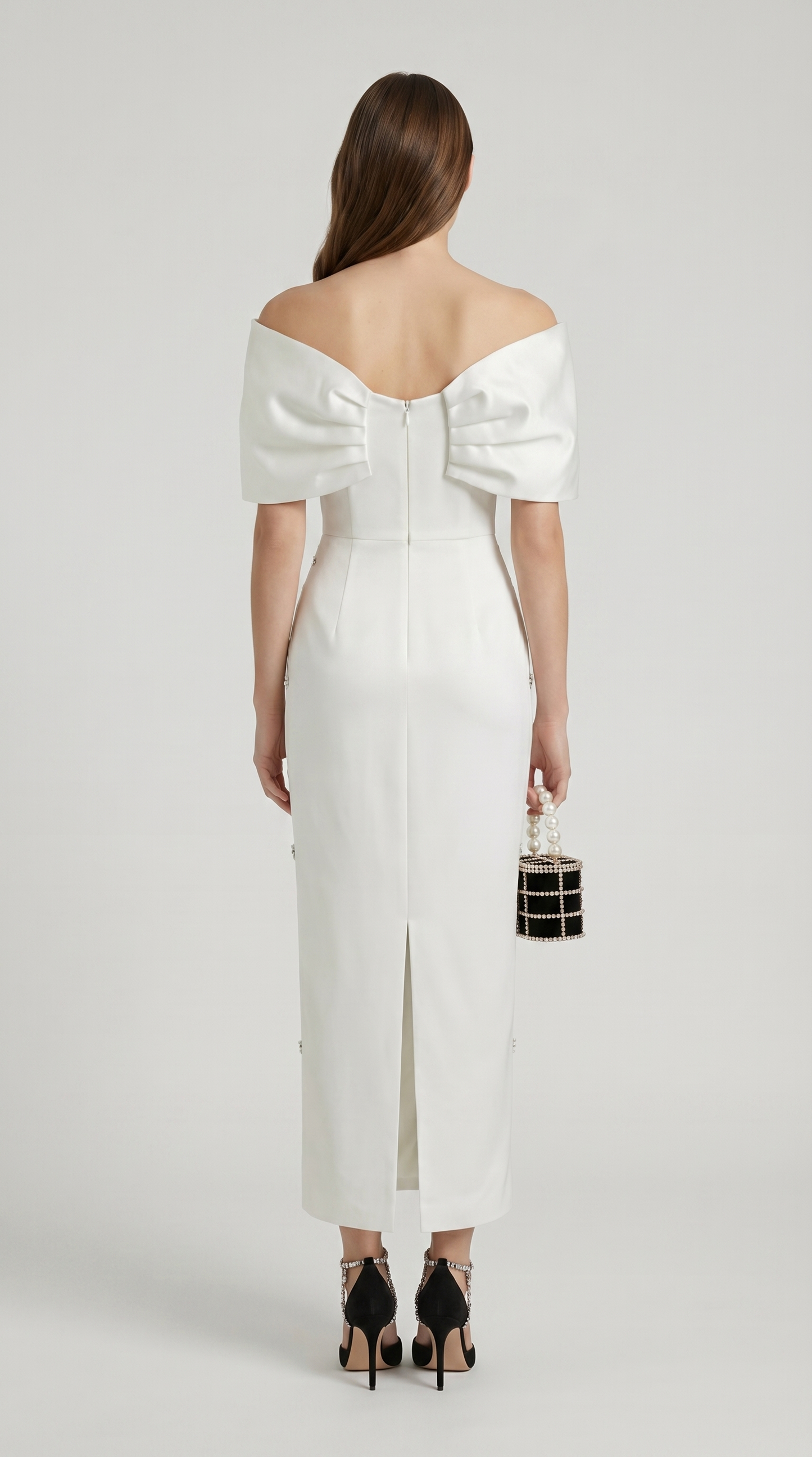 Tuli - Off-The-Shoulder Bow Maxi Dress White