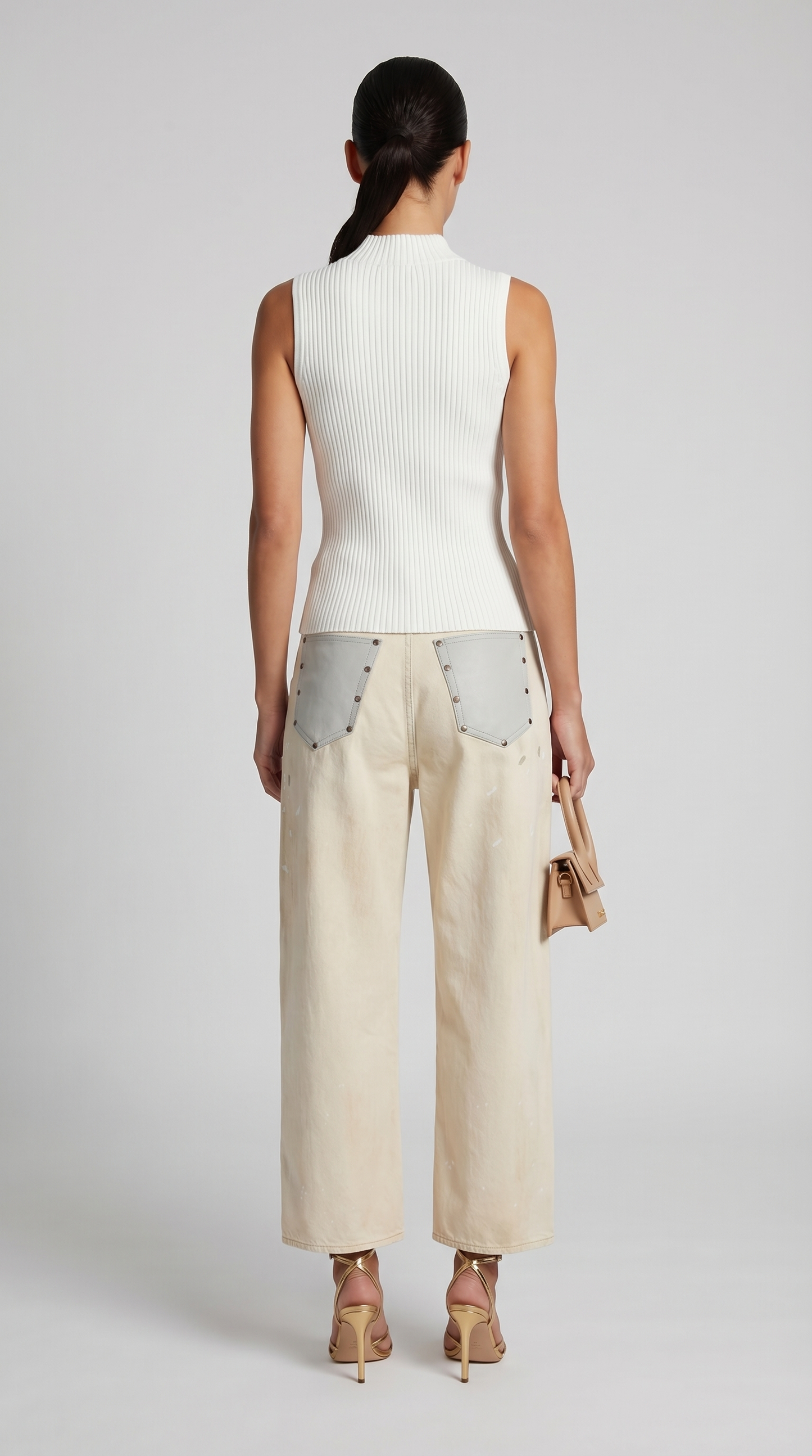Corso - Keyhole-Detail Sleeveless Ribbed Top White