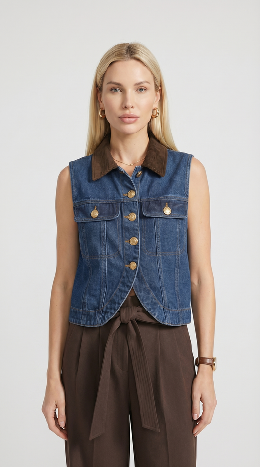 Ayu - Denim & Corduroy Heritage Vest