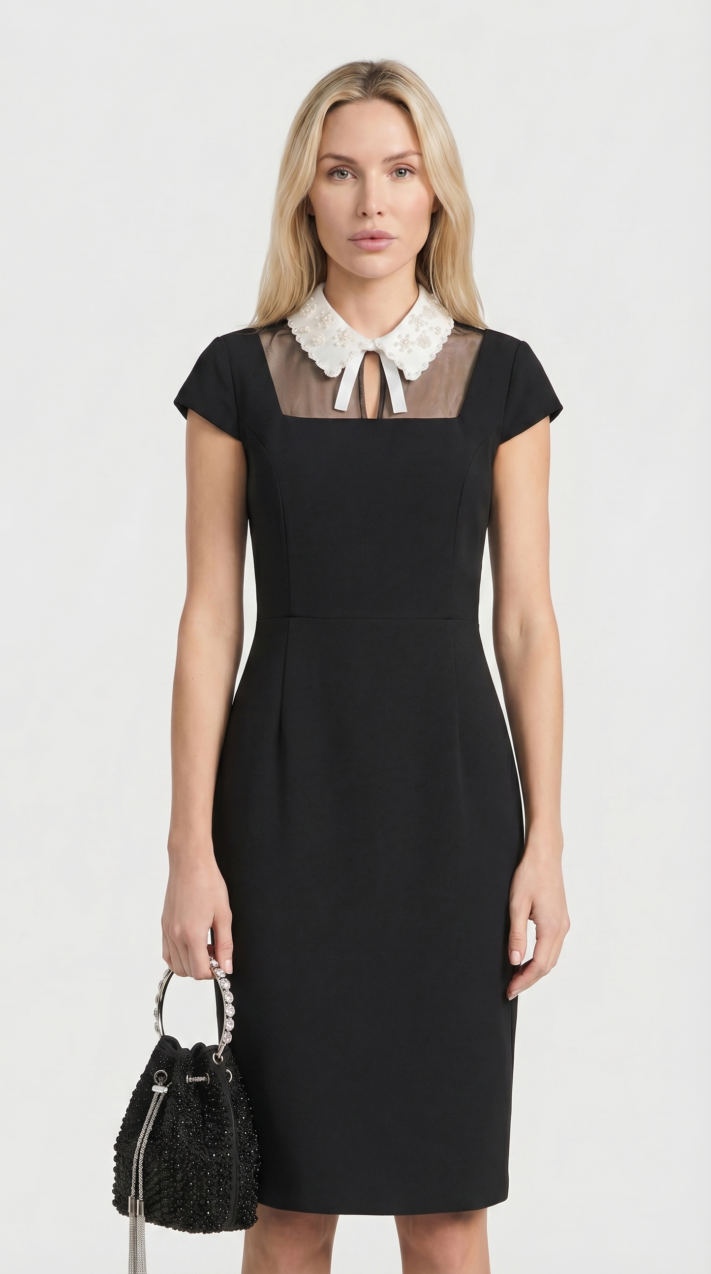 Kano - Pearl-Embellished Collar Dress