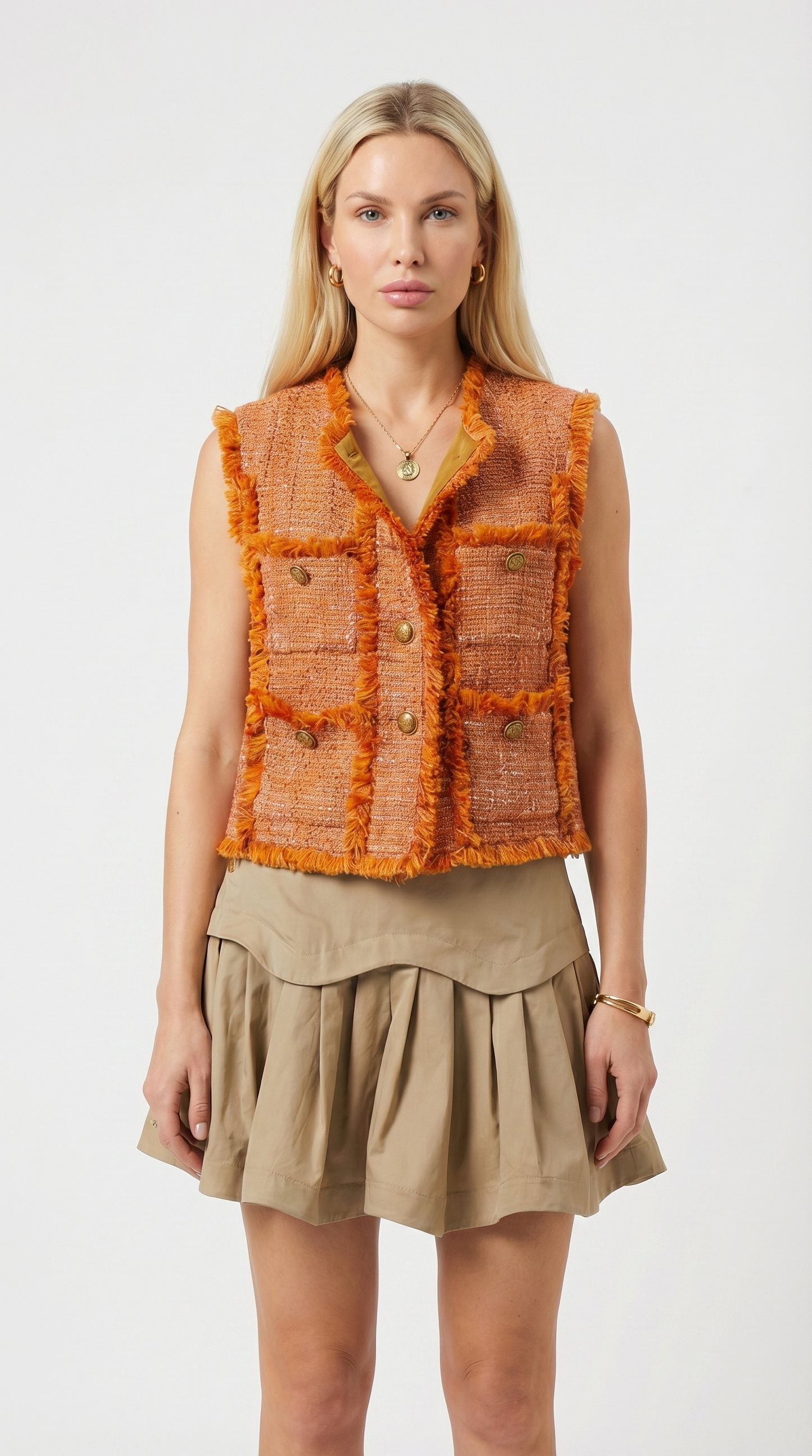 Aso - Scalloped Tiered Mini Skirt