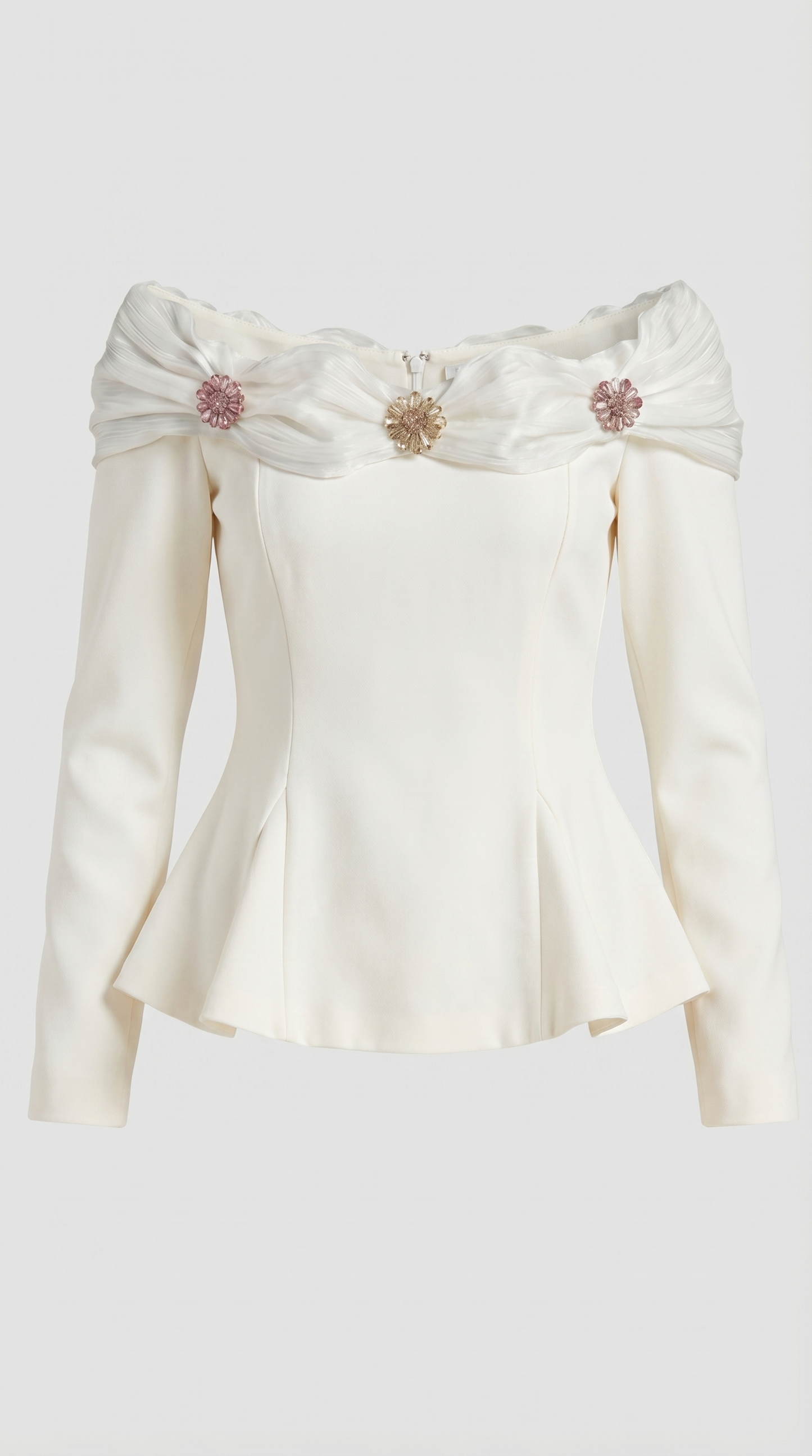 Arana - Sexy Slash Neck Crop Top Apricot