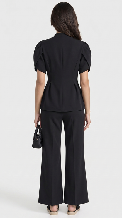 Livo - Puff-Sleeve Black Set