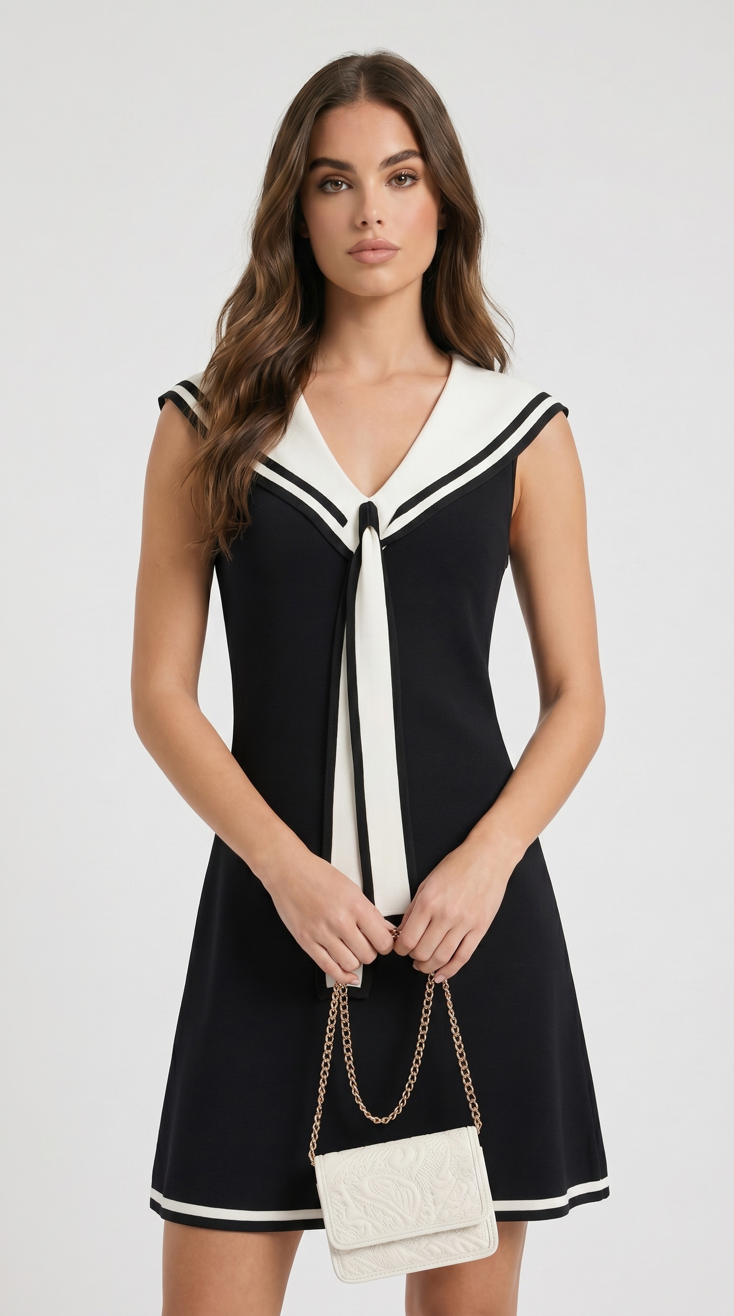 Dali - Contrast Sailor-Collar Mini Dress
