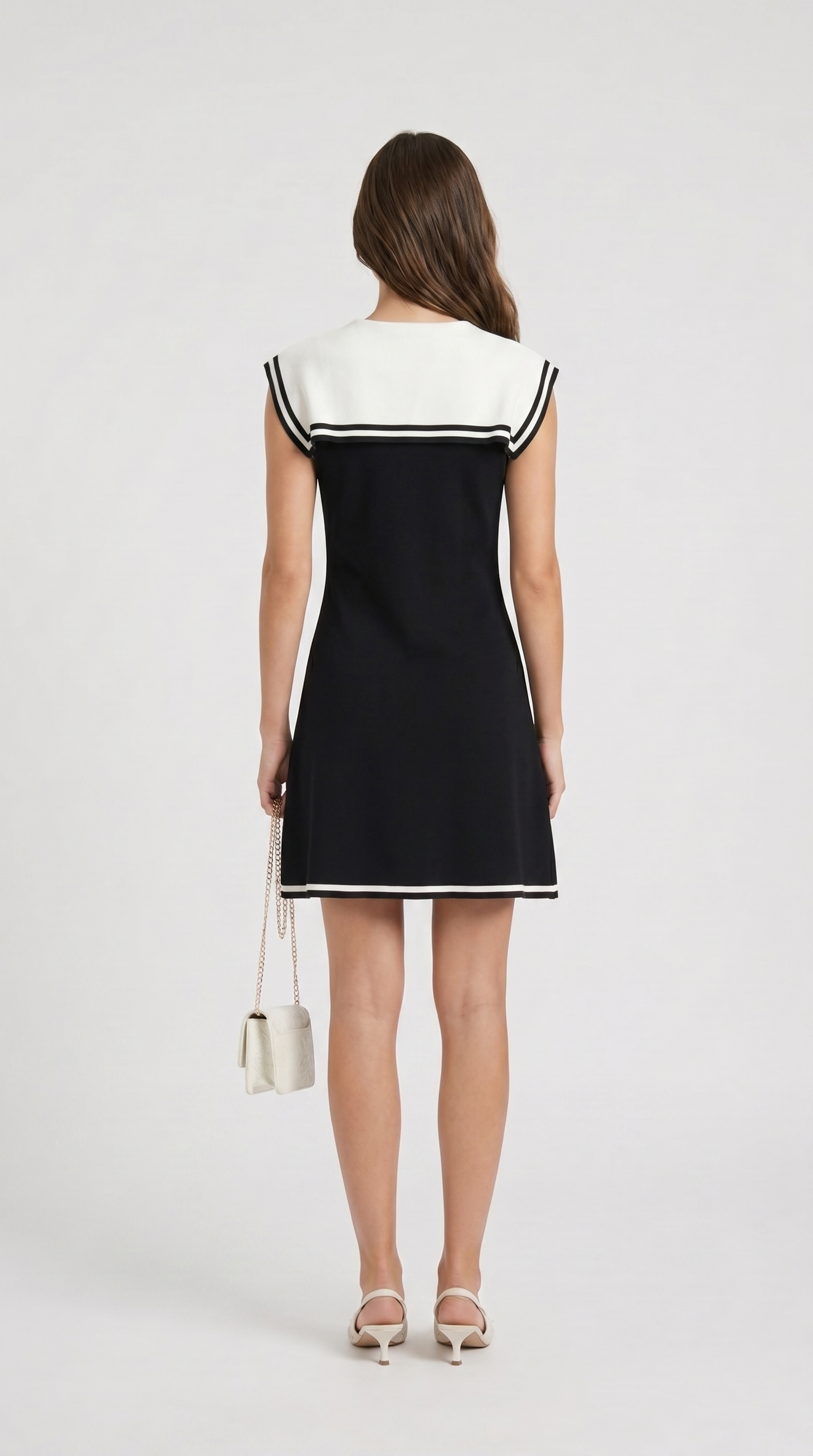 Dali - Contrast Sailor-Collar Mini Dress