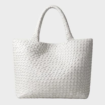 Intreccia | Borsa tote in lana e pelle lavorata a mano