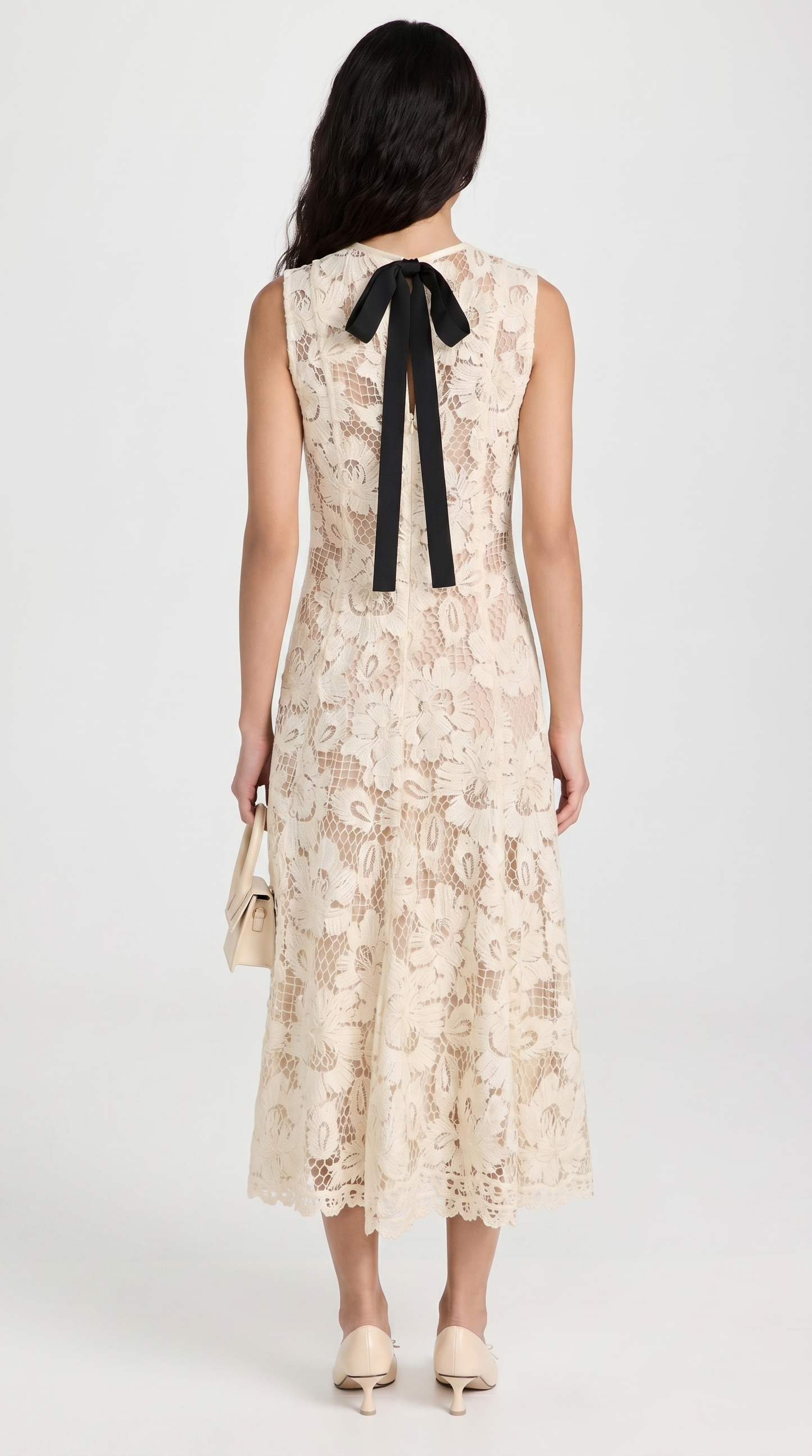 Esten - Sleeveless Guipure Lace Midi Dress