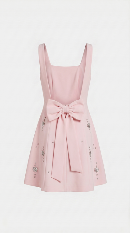 Mona - Crystal-Embellished A-Line Mini Dress Pink