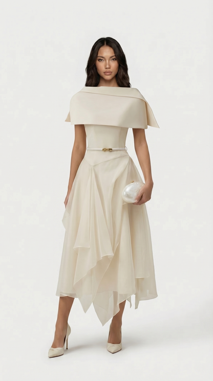 Kora - Backless Gauze Cloak Dress