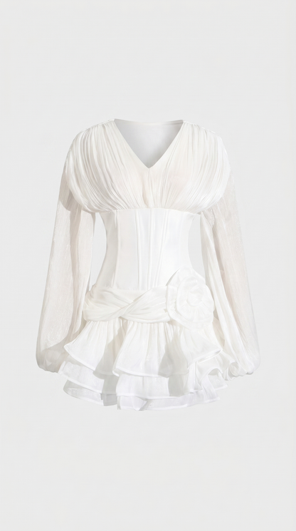Massi - Mini Dress with Rosette Accent
