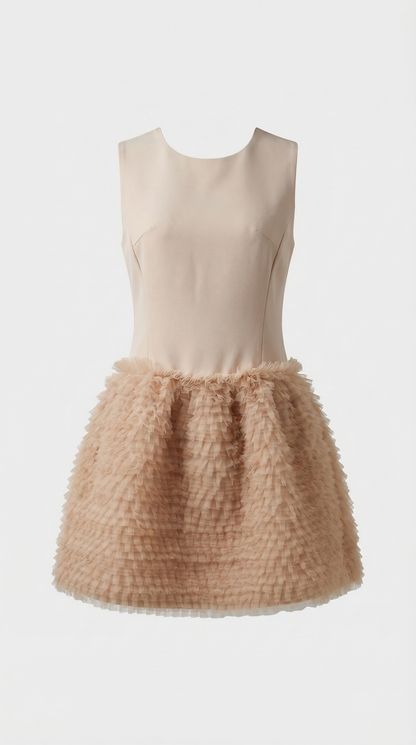 Asla - Ruffled Tulle Drop-Waist Mini Dress