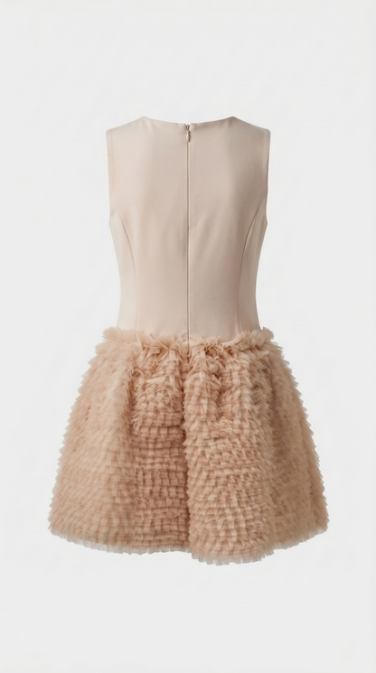 Asla - Ruffled Tulle Drop-Waist Mini Dress