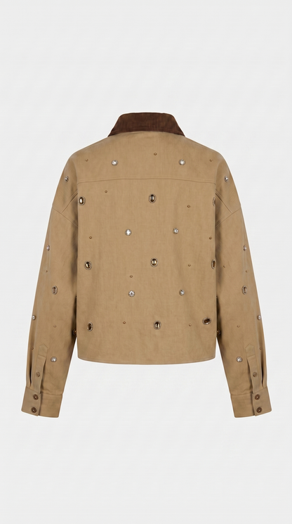 Rila - Diamond-Studded Cotton Jacket