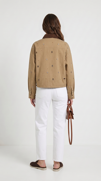 Rila - Diamond-Studded Cotton Jacket