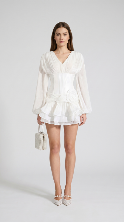 Massi - Mini Dress with Rosette Accent