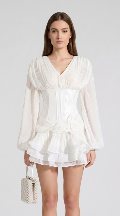 Massi - Mini Dress with Rosette Accent