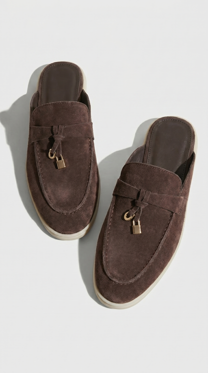 Sora - Natural Leather Slip-On Mules Brown