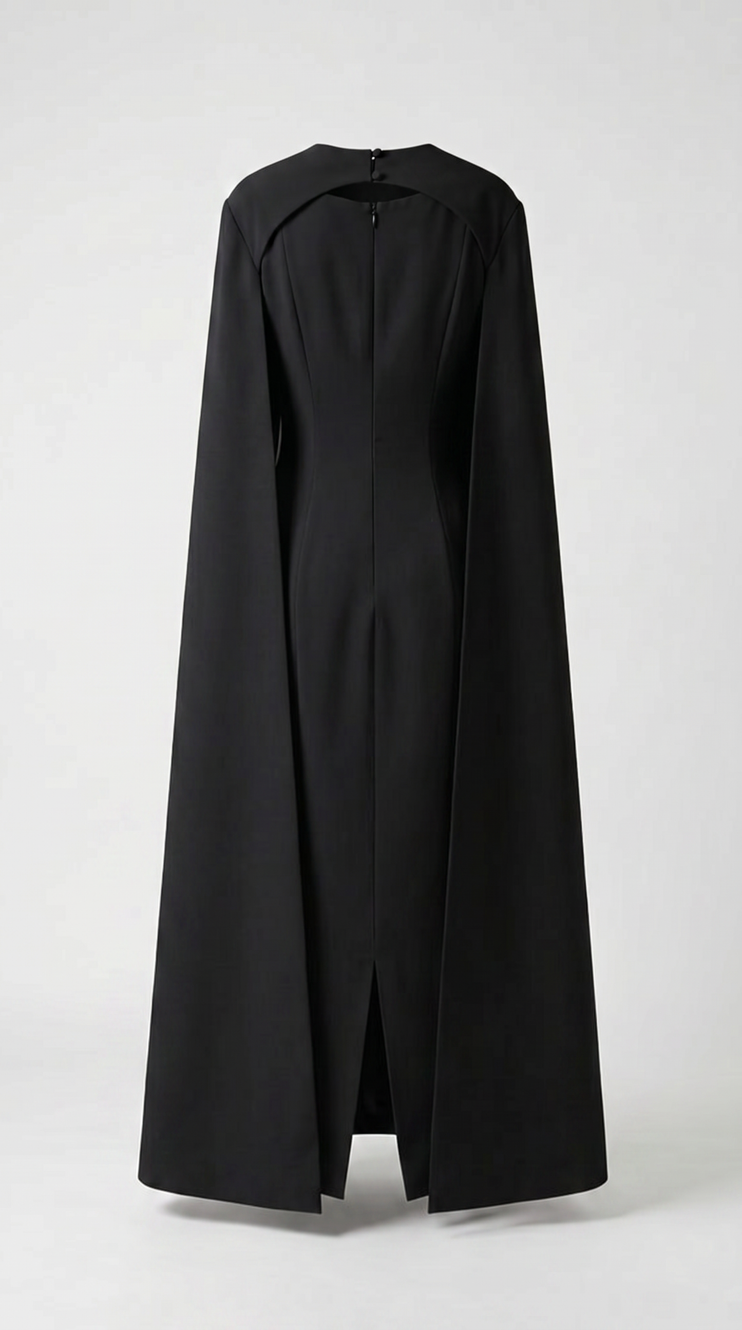 Ama - Minimalist Spliced Shawl Gown Black
