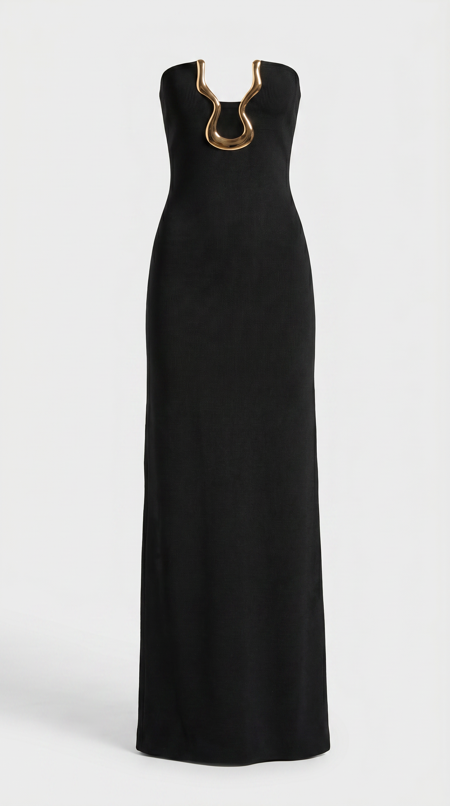 Soleil - Sculptural Gold-U Strapless Maxi Dress