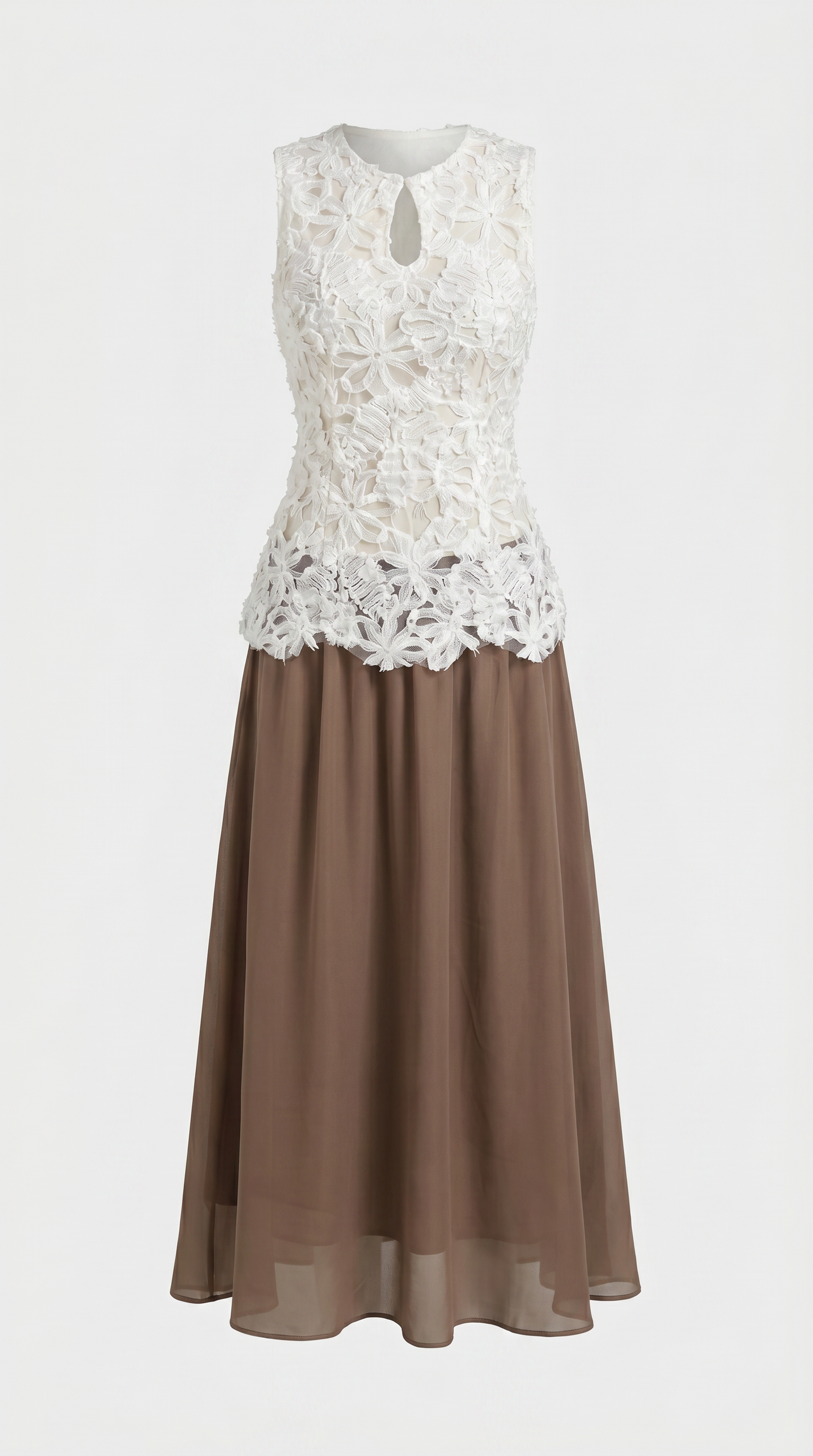 Asti - 3D Floral Appliqué Top & Midi Skirt
