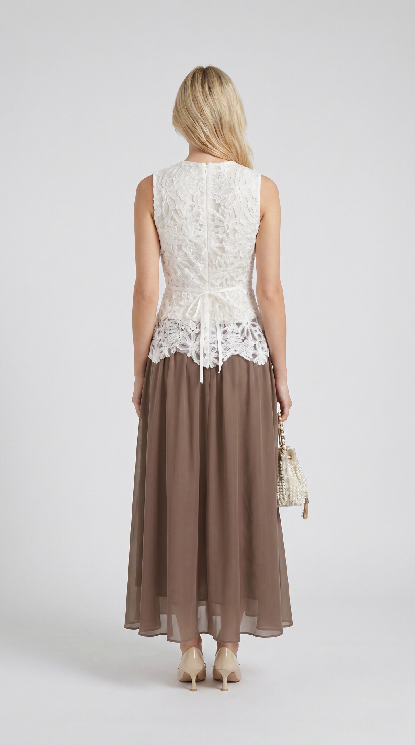 Asti - 3D Floral Appliqué Top & Midi Skirt