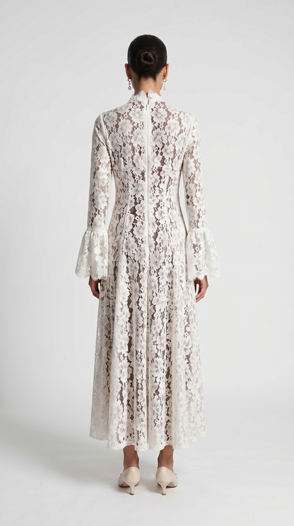 Alef - High-Neck Victorian Lace Maxi Dress