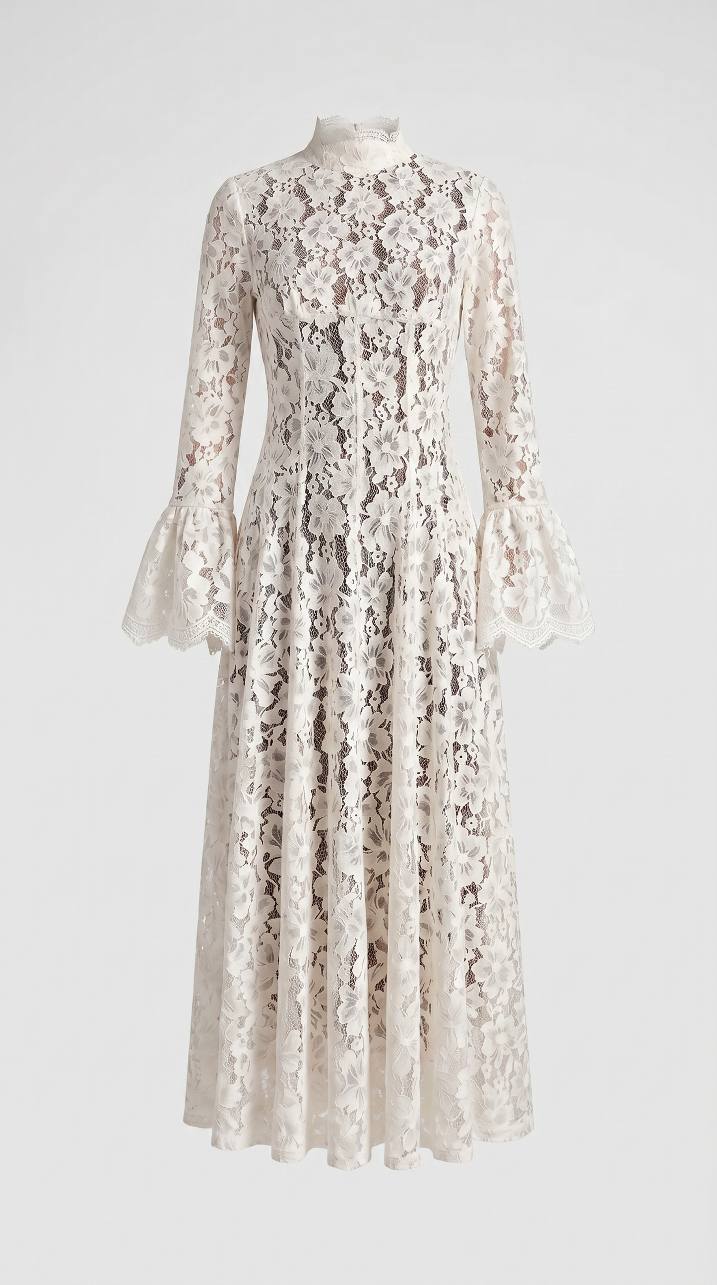Alef - High-Neck Victorian Lace Maxi Dress