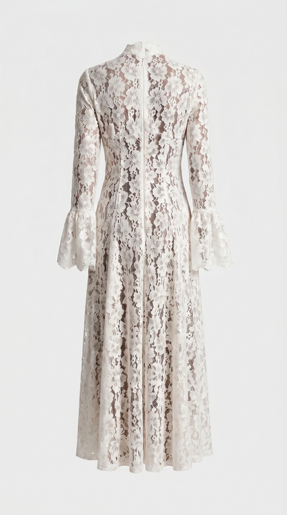 Alef - High-Neck Victorian Lace Maxi Dress