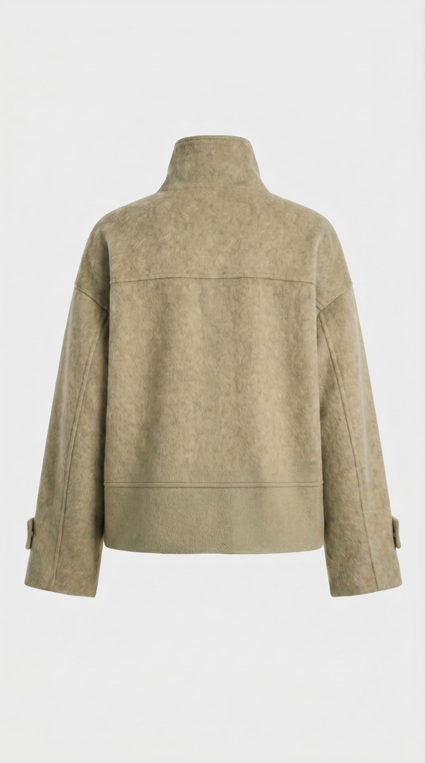 Chantrel - Natural Wool Jacket with Scarf Collar and Sculpted V-Neck