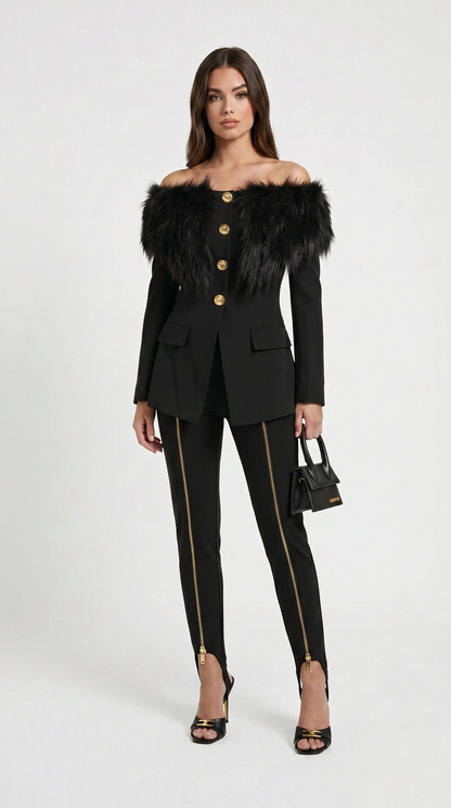 Rune - Refined Long Sleeve Fur Jacket