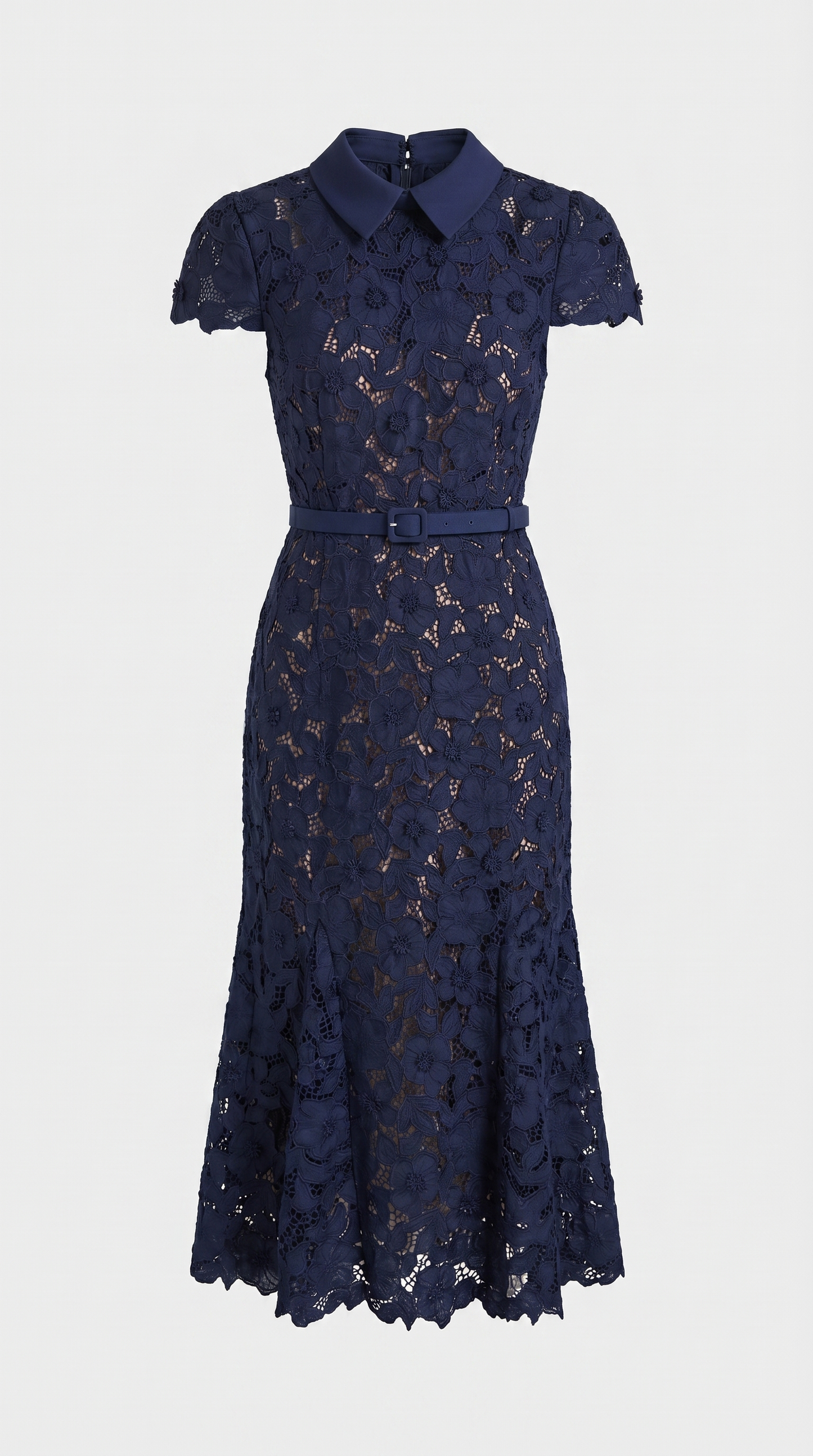Dune - Belted Floral Lace Midi Dress