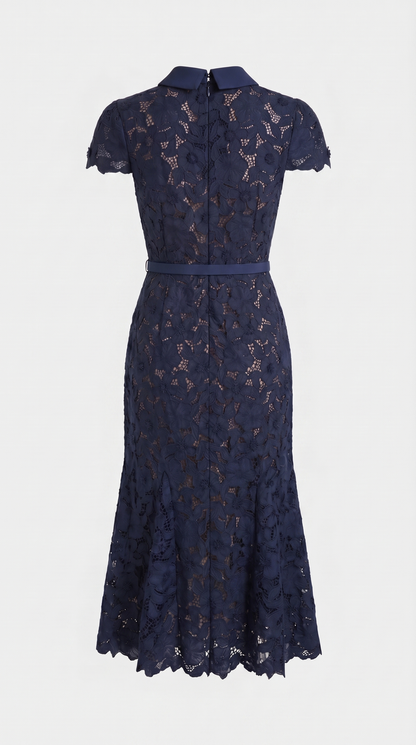 Dune - Belted Floral Lace Midi Dress
