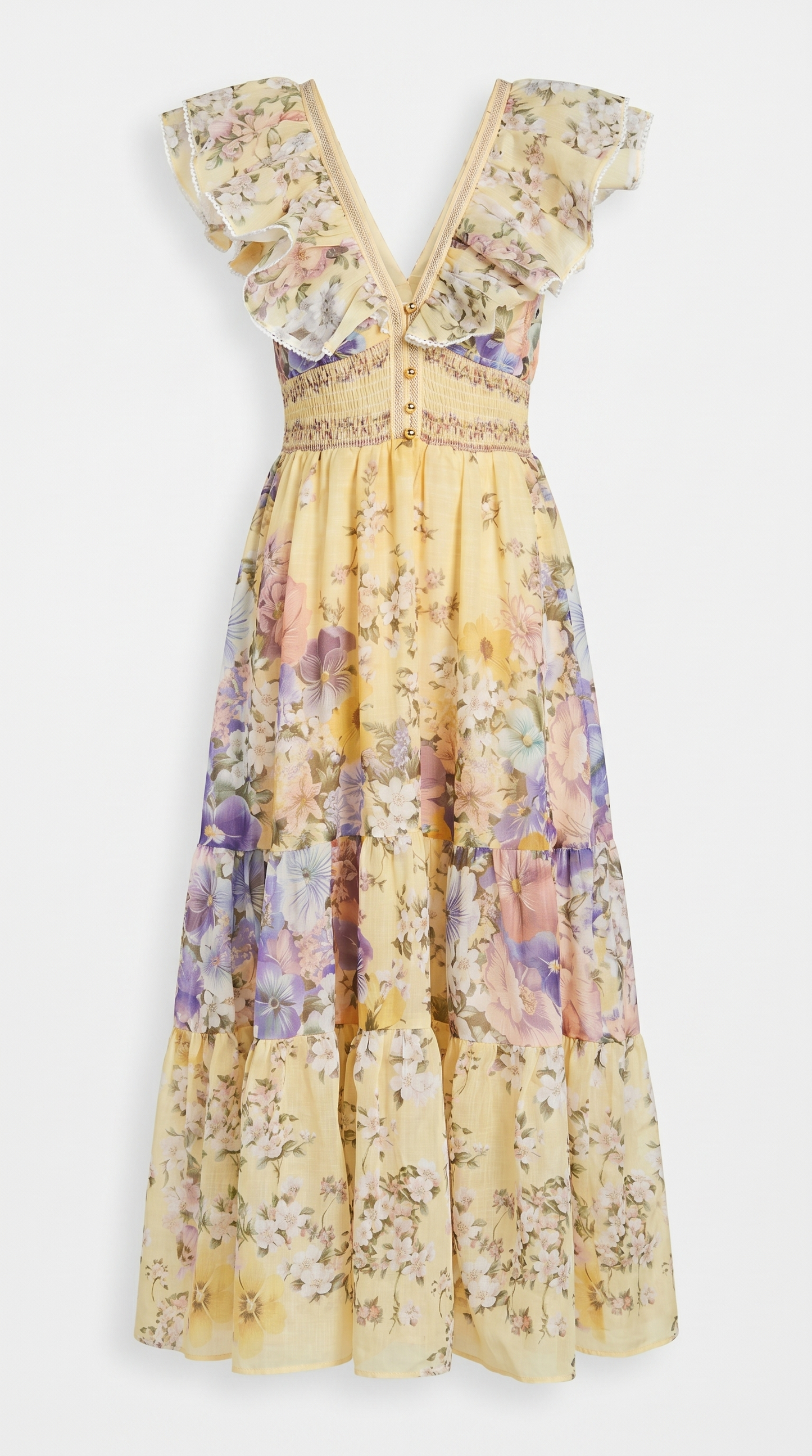 Natalia - Ruffled Tiered Floral Midi Dress
