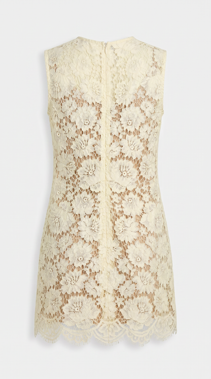 Tide - Sleeveless Floral Lace Shift Mini Dress