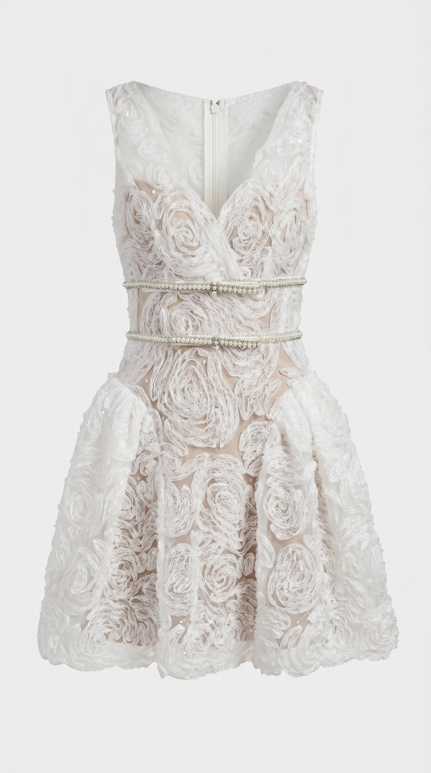 Brio - Structural Rosette Tiered Mini Dress