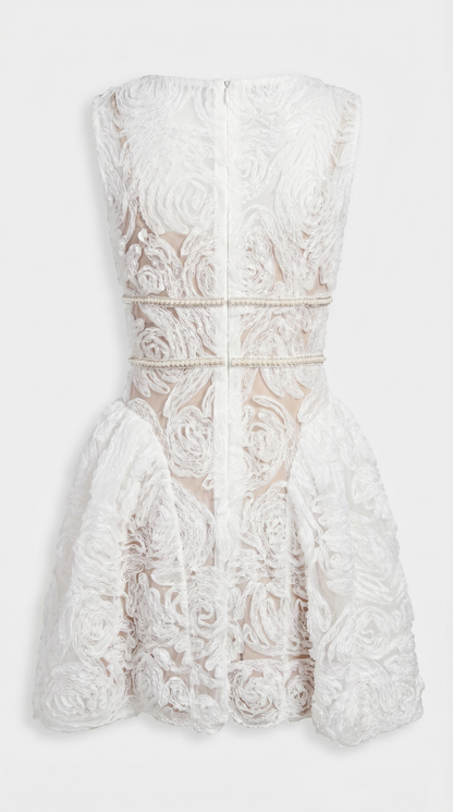 Brio - Structural Rosette Tiered Mini Dress