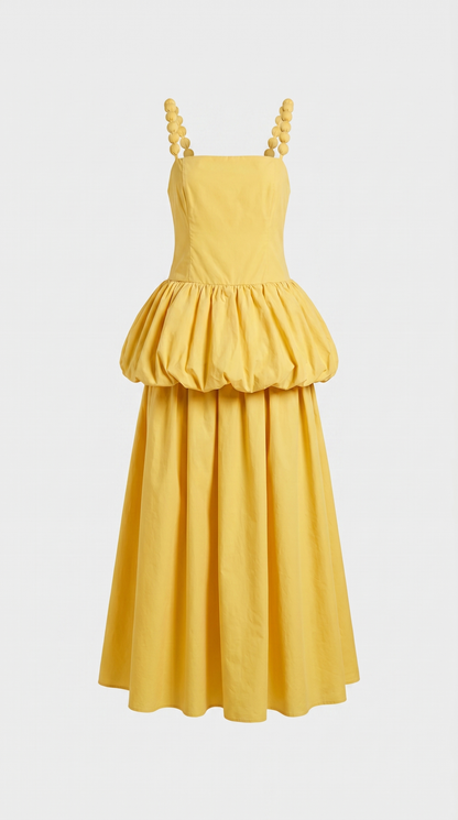 Kaza - Bubble-Tiered Maxi Dress with Bobble Straps