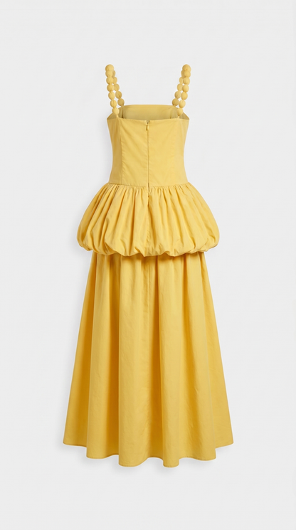 Kaza - Bubble-Tiered Maxi Dress with Bobble Straps