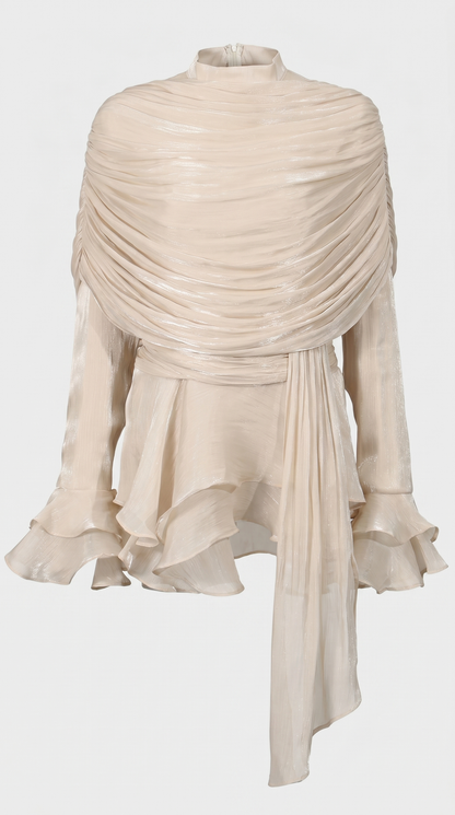 Soma - Draped Ruched Shimmer Mini Dress