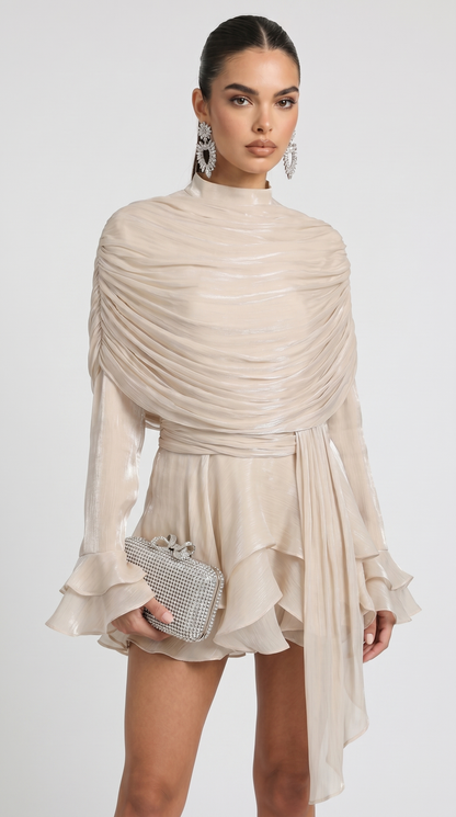 Soma - Draped Ruched Shimmer Mini Dress