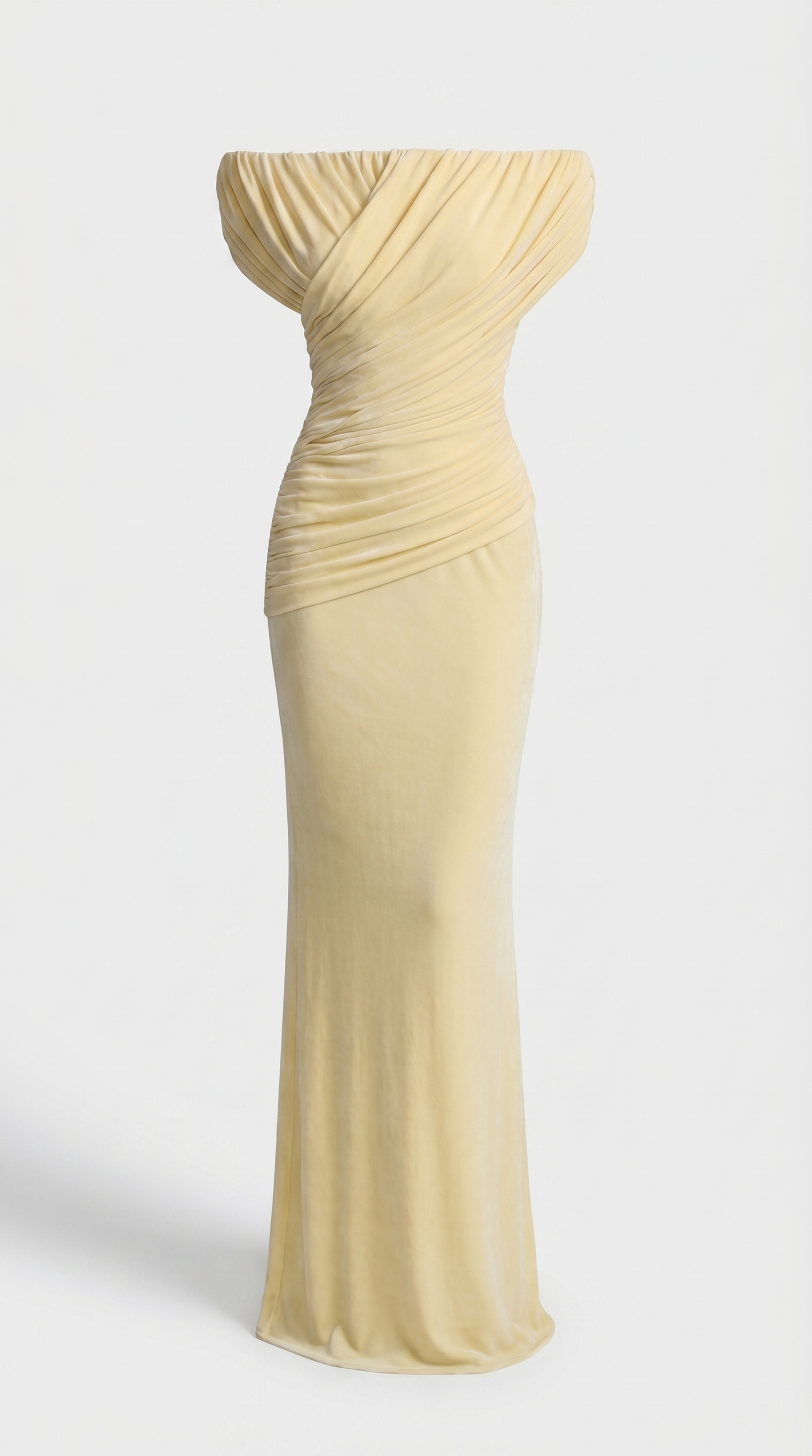 Roca - Off-the-Shoulder Draped Velvet Maxi Gown